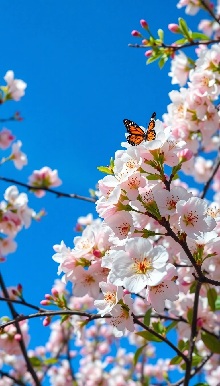 HD iPhone AI Blooming Apple Orchard Sleek Wallpaper Stock Image